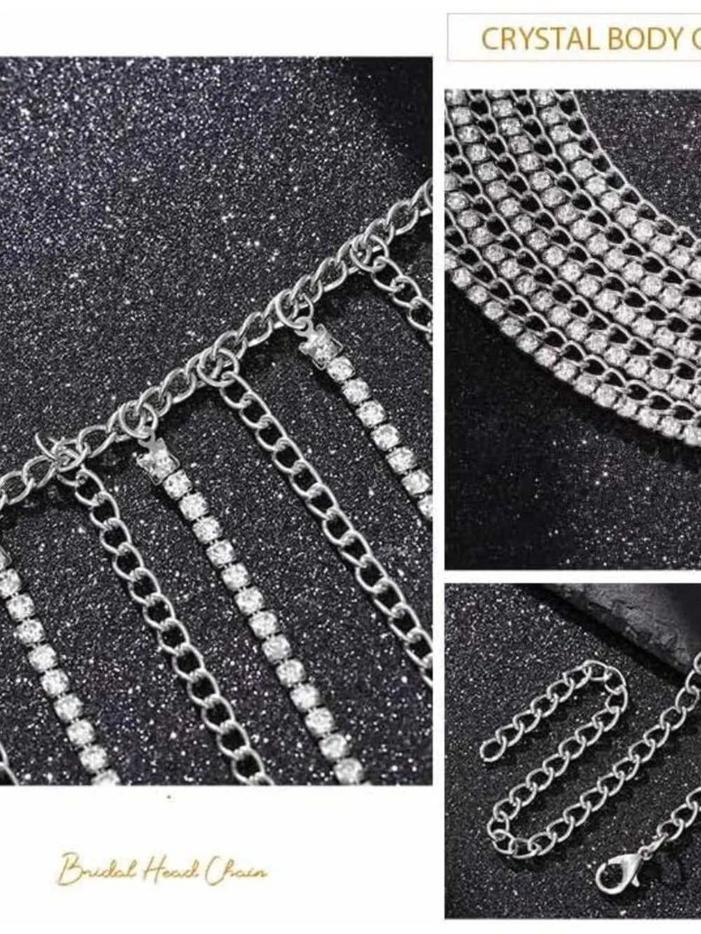 Rhinestone Waist Chain Layered Body Chain for Women